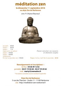 Journée de zazen le 11 septembre 2016 au dojo de Narbonne