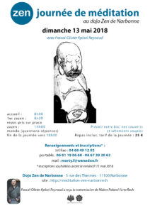 Journée de Zazen à Narbonne le 13 mai 2018 Journée de Zazen à Narbonne le 13 mai 2018