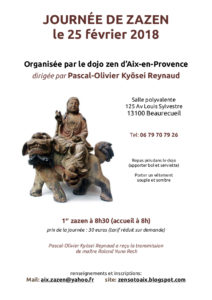 Journée de Zazen à AIX en PCE le 25 février 2018