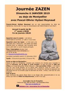 Journée de Zazen à Narbonne le 04 novembre 2018 Journée de méditation zen à Montpellier - 06 janvier 2019