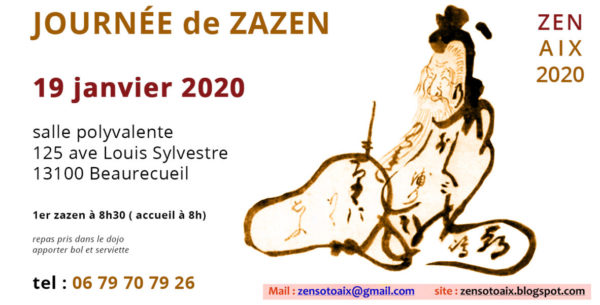 Méditation zen à Aix en PCE 19 janvier 2020