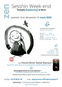 14-15 mars 2020 SESSHIN Gyobutsuji Nice Kyosei-Reynaud
