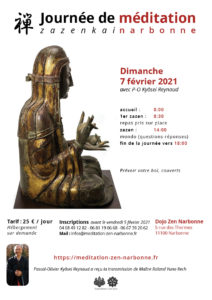Dimanche 7 février 2021 journée de méditation zen à Narbonne