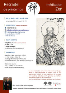 Sesshin - Retraite week-end de méditation zen à La Resse avec Pascal-Olivier Kyosei Reynaud du 31 mars au 3 avril 2022