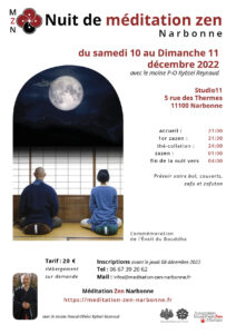 Nuit de méditation Zen à Narbonne avec Pascal-Olivier Kyōsei